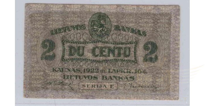 #8 1922 m. 2 centai serija E, VF!