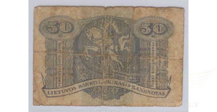 #3 1922 m. 09 mėn. 50 laikinųjų centų F/VF!