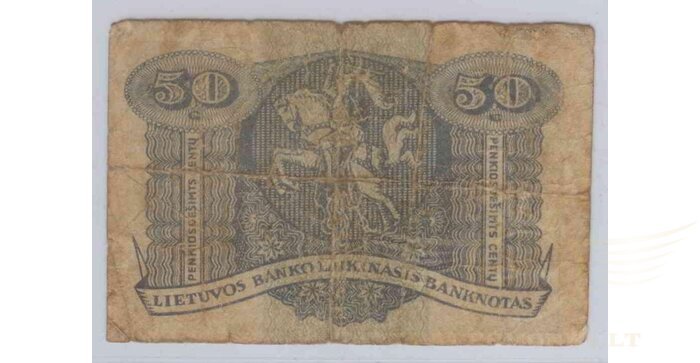 #3 1922 m. 09 mėn. 50 laikinųjų centų F/VF!