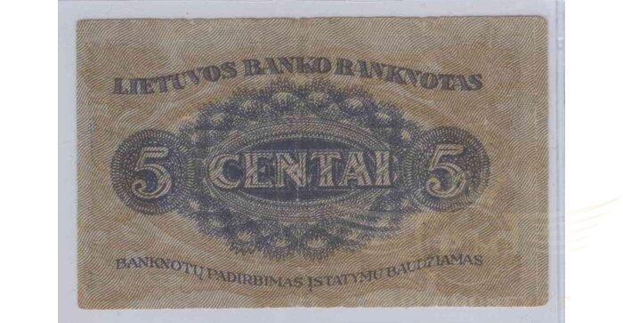 #9 1922 m. 5 centai serija N, VF!