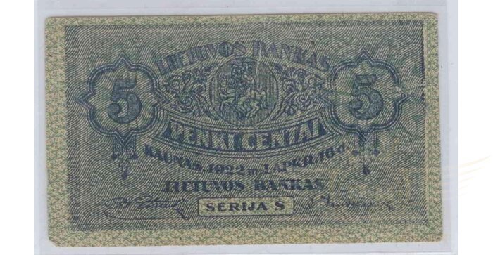 #9 1922 m. 5 centai serija Š, VF!