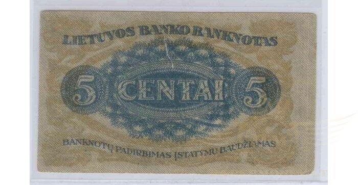 #9 1922 m. 5 centai serija Š, VF!