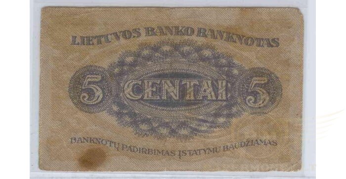 #9 1922 m. 5 centai serija B, VF!