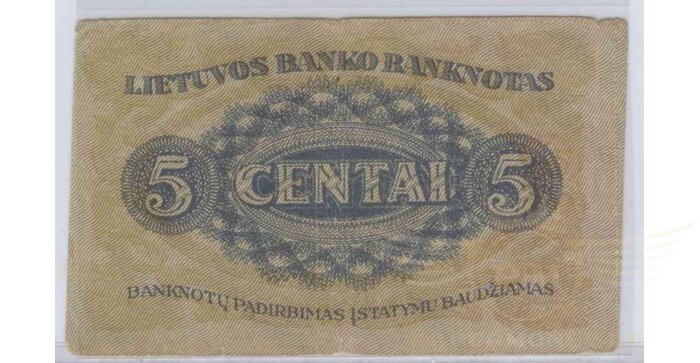 #9 1922 m. 5 centai serija C, VF!