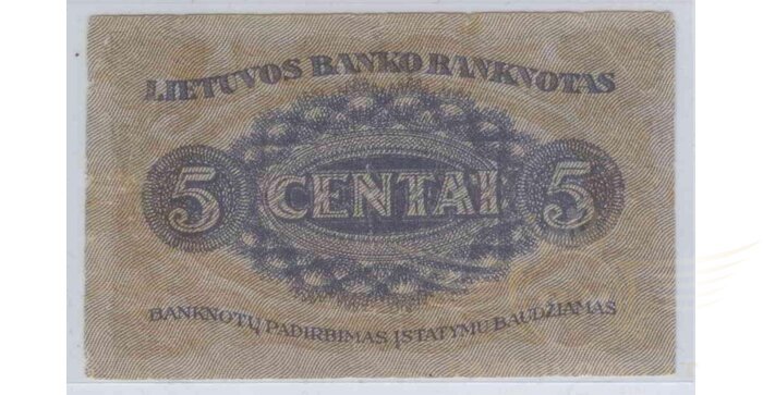 #9 1922 m. 5 centai serija G, VF!