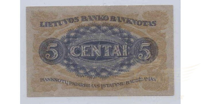 #9 1922 m. 5 centai serija S, VF!