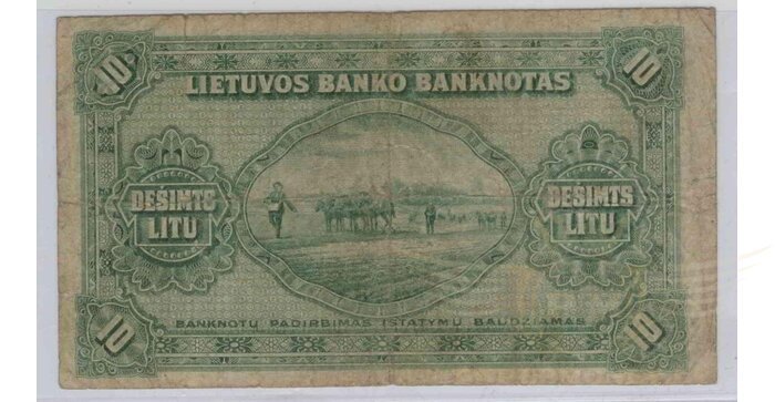 #23 1927 m. 10 litų serija B, VF !