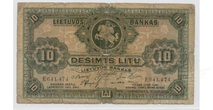 #23 1927 m. 10 litų serija E, VF - 