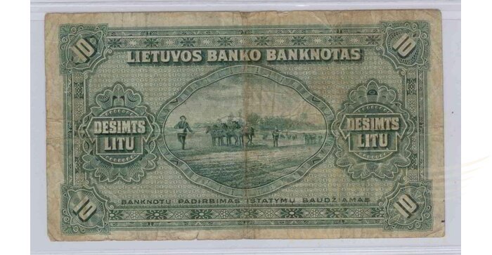 #23 1927 m. 10 litų serija F, VF !