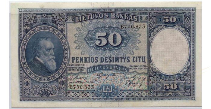 #24 1928 m. 50 litų serija B, XF- !