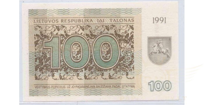 #38b 1991 m. 100 talonų su užrašu CJ serija UNC!