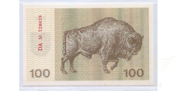 #38b 1991 m. 100 talonų su užrašu DA serija UNC!