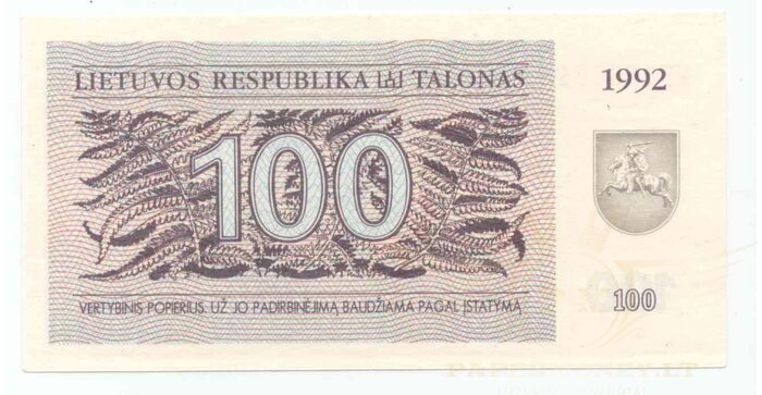 #42 1992 m. 100 talonų LA serija UNC!