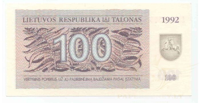 #42 1992 m. 100 talonų PI serija UNC!