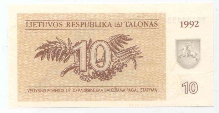 #40 1992 m. 10 talonų OI serija UNC!