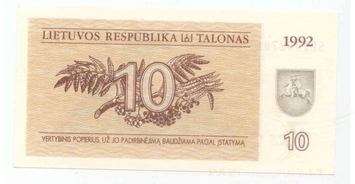 #40 1992 m. 10 talonų SE serija UNC!