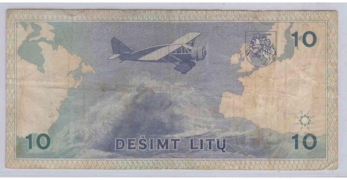 #56 1993 m. 10 litų  KAA serija VF!