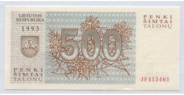 #46 1993 m. 500 talonų JF serija UNC!