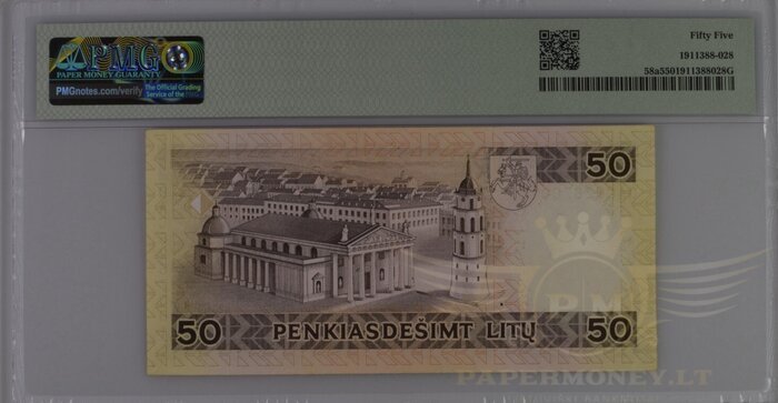 #58 1993 m. 50 litų  QAC serija PMG55