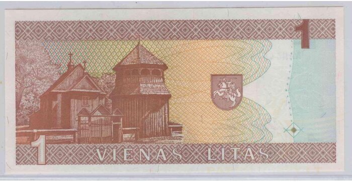 #53 1994 m. 1 litas  AAH4444xx serija UNC !