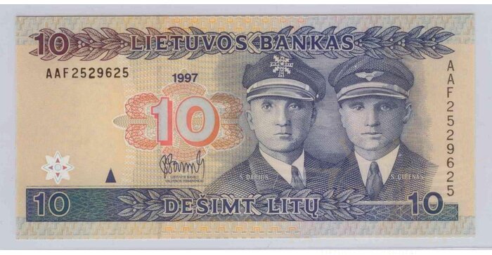 #59 1997 m. 10 litų  AAF serija UNC!