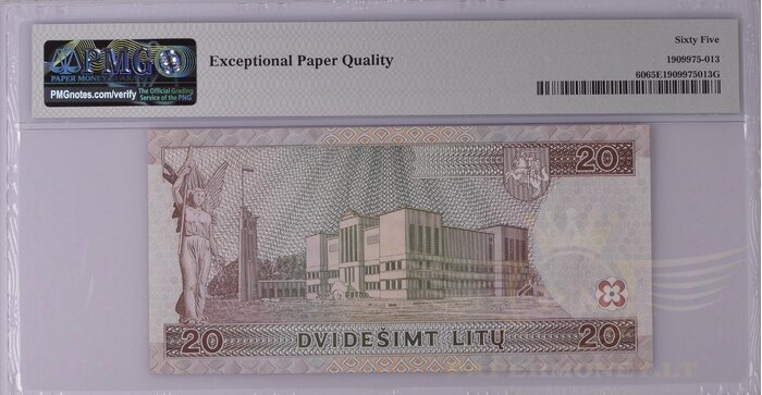 #60 1997 m. 20 litų  EAD serija PMG65!