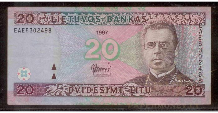 #60 1997 m. 20 litų  EAE serija VF!