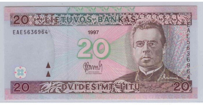 #60 1997 m. 20 litų  EAE serija aUNC!