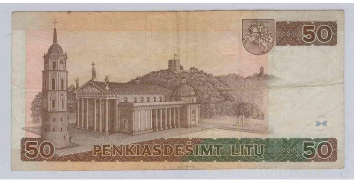 #61 1998 m. 50 litų  AG serija VF!