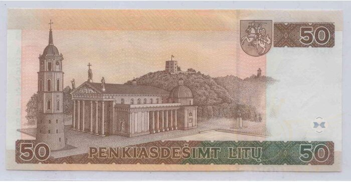 #61 1998 m. 50 litų  AG serija UNC !