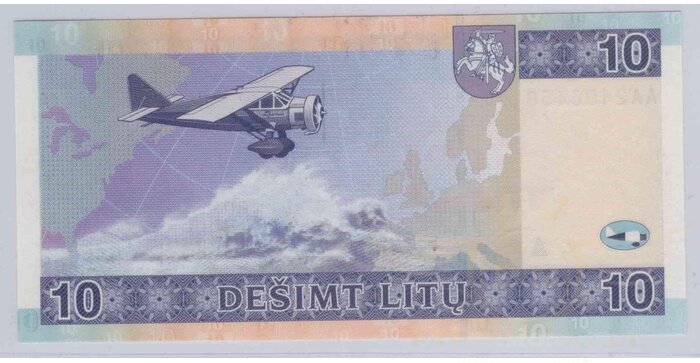 #65 2001 m. 10 litų AA serija UNC !