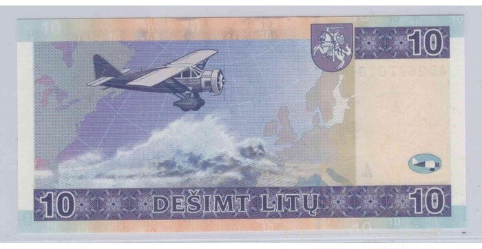 #65 2001 m. 10 litų AD serija UNC !