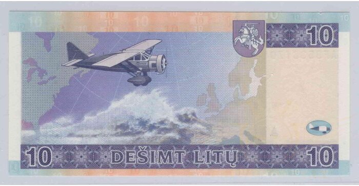 #65 2001 m. 10 litų AF serija UNC !