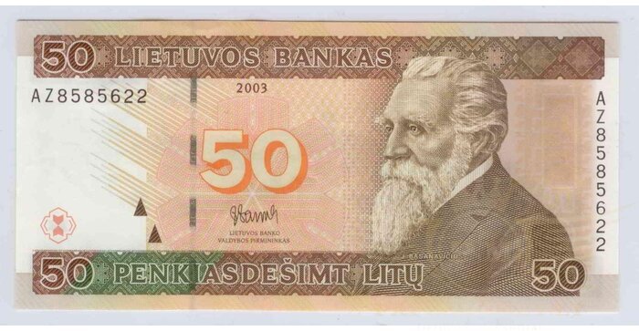 #67 2003 m. 50 litų  AZ serija replacement UNC !