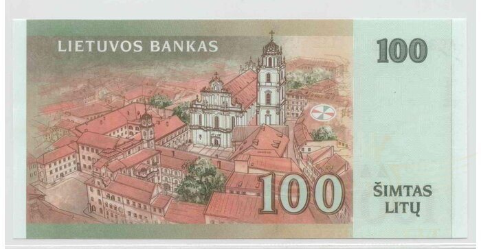 #70 2007 m. 100 litų  AC serija UNC !