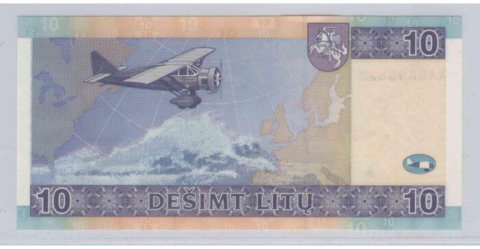 #68 2007 m. 10 litų  AA serija UNC !