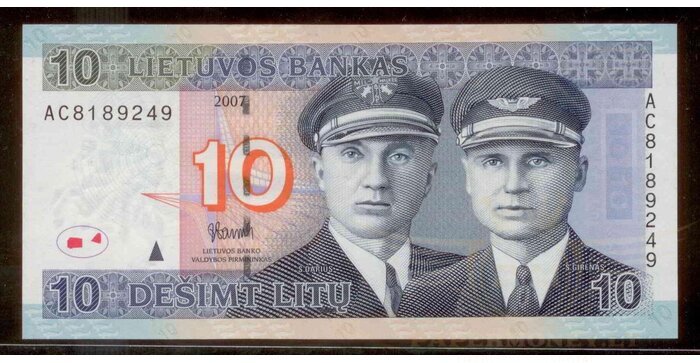 #68 2007 m. 10 litų  AC serija UNC !