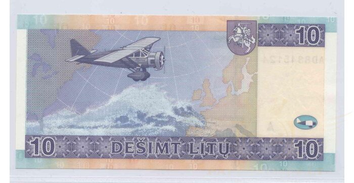 #68 2007 m. 10 litų  AD serija UNC !