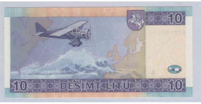 #68 2007 m. 10 litų  AZ serija replacement UNC !