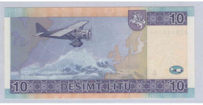 #68 2007 m. 10 litų  AZ serija replacement UNC !