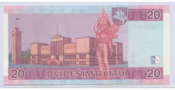 #69 2007 m. 20 litų AZ serija replacement UNC !