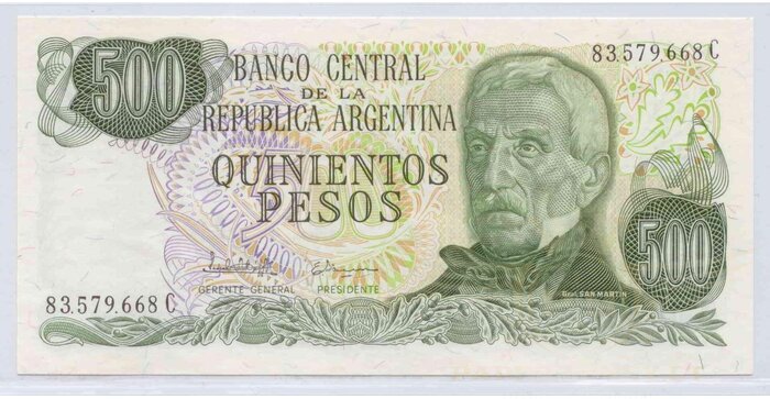 Argentina 1976 500 pesos UNC
