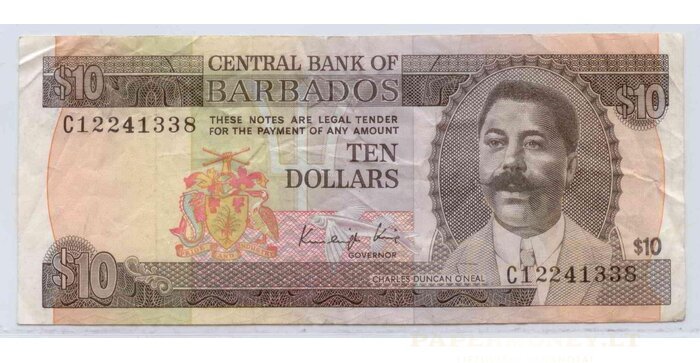 Barbados 1975 10 dollars VF