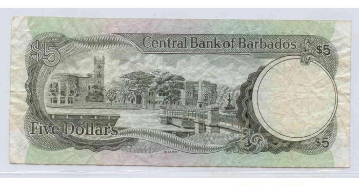 Barbados 1975 5 dollars VF