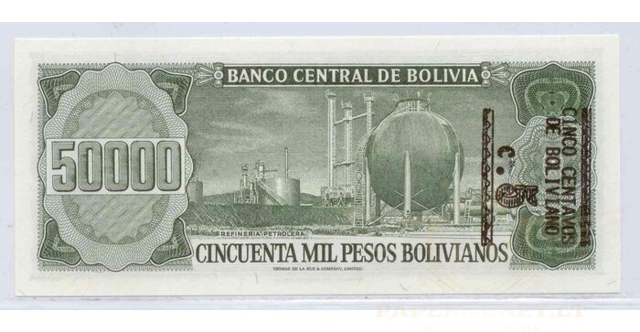 Bolivia 1984 50 000 bolivianos UNC
