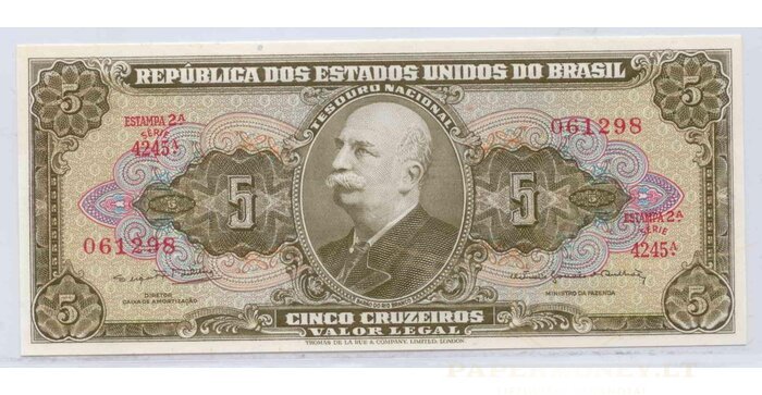 Brazilija 1953 5 cruseiros UNC