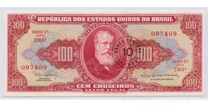 Brazilija 1960 100 cruseiros UNC