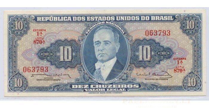 Brazilija 1961 10 cruseiros UNC