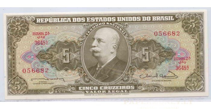 Brazilija 1962 5 cruseiros UNC