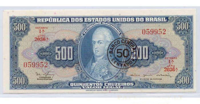Brazilija 1967 500 cruseiros UNC